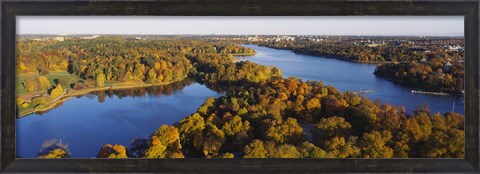 Framed High angle view of a forest, Wenner-Gren Center, Brunnsviken, Stockholm, Sweden Print