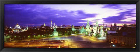 Framed Russia, Moscow, Red Square at night Print