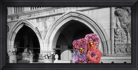 Framed Italy, Venice, Palazzo Ducale, masquerade Print