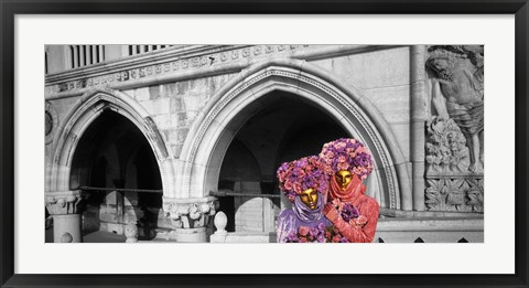 Framed Italy, Venice, Palazzo Ducale, masquerade Print