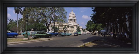 Framed Building along a road, Capitolio, Havana, Cuba Print