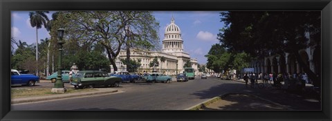 Framed Building along a road, Capitolio, Havana, Cuba Print