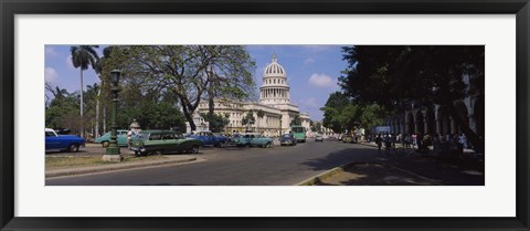 Framed Building along a road, Capitolio, Havana, Cuba Print