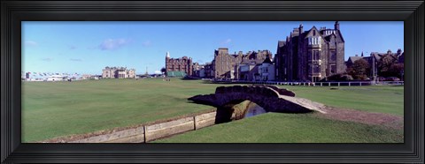 Framed Footbridge in a golf course, The Royal and Ancient Golf Club of St Andrews, St. Andrews, Fife, Scotland Print
