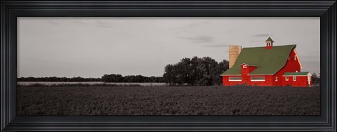 Framed Red Barn, Kankakee, Illinois, USA Print
