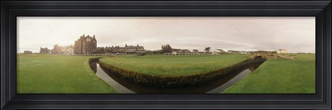 Framed Golf course with buildings in the background, The Royal and Ancient Golf Club, St. Andrews, Fife, Scotland Print