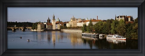 Framed Buildings at the waterfront, Prague, Czech Republic Print