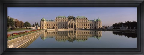 Framed Austria, Vienna, Belvedere Palace, View of a manmade lake outside a vintage building Print
