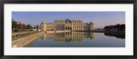 Framed Austria, Vienna, Belvedere Palace, View of a manmade lake outside a vintage building Print