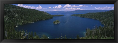 Framed High angle view of a lake, Lake Tahoe, California, USA Print