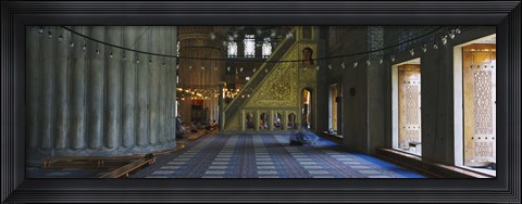Framed Interior of a mosque, Istanbul, Turkey Print