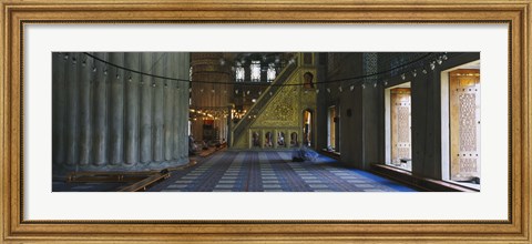 Framed Interior of a mosque, Istanbul, Turkey Print