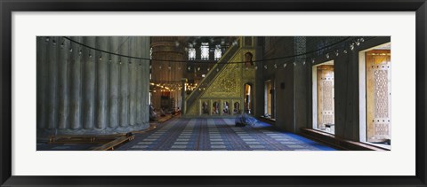 Framed Interior of a mosque, Istanbul, Turkey Print