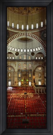Framed Interiors of a mosque, Suleymanie Mosque, Istanbul, Turkey Print
