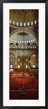 Framed Interiors of a mosque, Suleymanie Mosque, Istanbul, Turkey Print