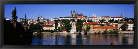Framed Lake in front of a city, Charles Bridge, Prague, Czech Republic Print