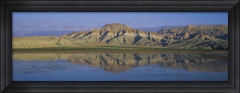Framed Reflection of hills in a lake, Cayirhan, Turkey Print
