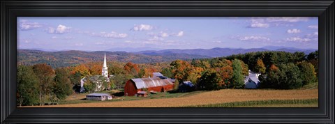 Framed High angle view of barns in a field, Peacham, Vermont Print