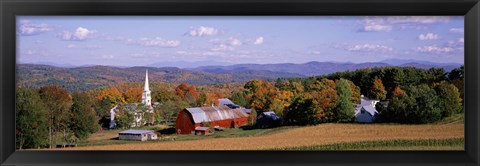 Framed High angle view of barns in a field, Peacham, Vermont Print