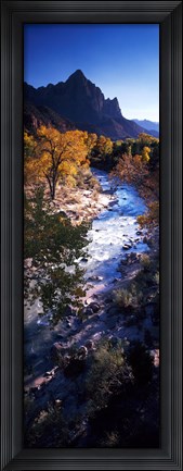 Framed High angle view of a river flowing through a forest, Virgin River, Zion National Park, Utah, USA Print