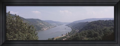 Framed Germany, Bacharach, Lorch, Bridge over the Rhine river Print