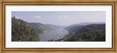 Framed Germany, Bacharach, Lorch, Bridge over the Rhine river Print
