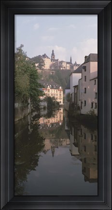 Framed Luxembourg, Luxembourg City, Alzette River Flowing through Grund District Print