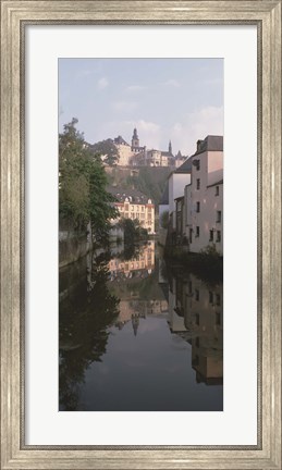 Framed Luxembourg, Luxembourg City, Alzette River Flowing through Grund District Print