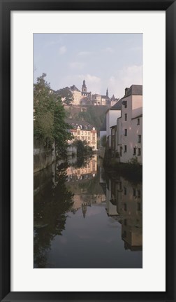 Framed Luxembourg, Luxembourg City, Alzette River Flowing through Grund District Print