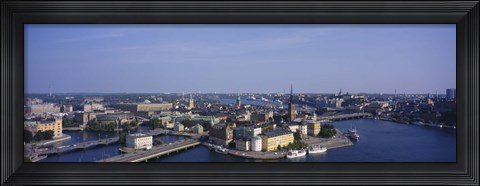 Framed High angle view of buildings viewed from City Hall, Stockholm, Sweden Print