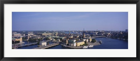 Framed High angle view of buildings viewed from City Hall, Stockholm, Sweden Print