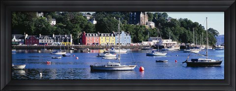 Framed Boats docked at a harbor, Tobermory, Isle of Mull, Scotland Print