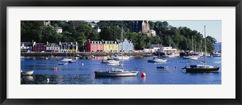 Framed Boats docked at a harbor, Tobermory, Isle of Mull, Scotland Print