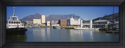 Framed Boats Docked At A Harbor, Cape Town, South Africa Print