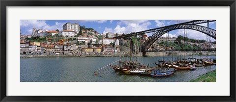 Framed Bridge Over A River, Dom Luis I Bridge, Douro River, Porto, Douro Litoral, Portugal Print