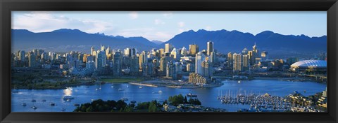 Framed Skyscrapers at the waterfront, Vancouver, British Columbia, Canada Print