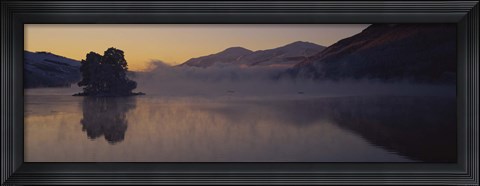 Framed Silhouette of a tree in a lake, Loch Tay, Tayside region, Scotland Print