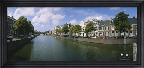 Framed Buildings along a canal, Haarlem, Netherlands Print