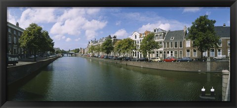 Framed Buildings along a canal, Haarlem, Netherlands Print