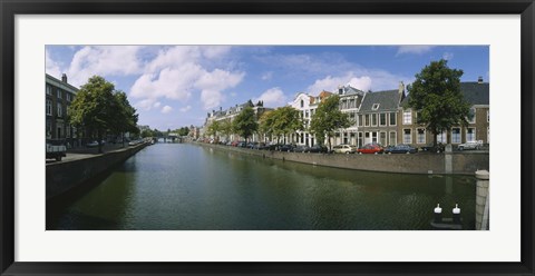 Framed Buildings along a canal, Haarlem, Netherlands Print