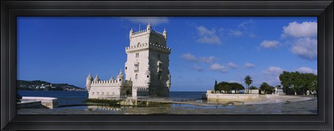 Framed Fort at the coast, Torre De Belem, Lisbon, Portugal Print