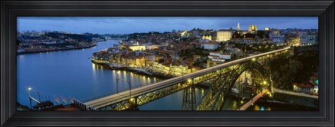 Framed Bridge across a river, Dom Luis I Bridge, Oporto, Portugal Print