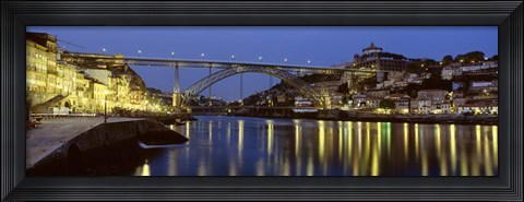 Framed Night, Luis I Bridge, Porto, Portugal Print