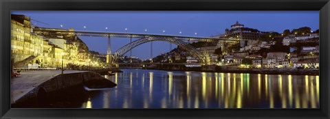 Framed Night, Luis I Bridge, Porto, Portugal Print