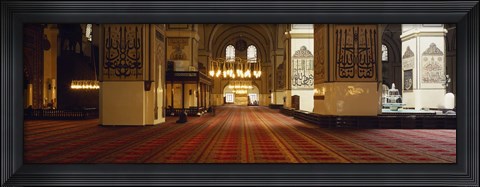 Framed Interiors of a mosque, Ulu Camii, Bursa, Bursa Province, Turkey Print