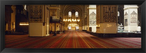 Framed Interiors of a mosque, Ulu Camii, Bursa, Bursa Province, Turkey Print