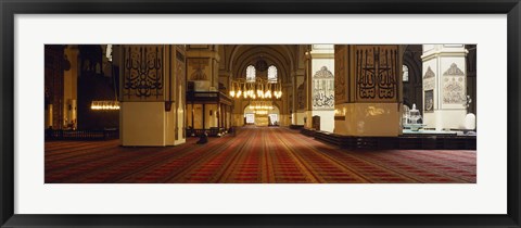 Framed Interiors of a mosque, Ulu Camii, Bursa, Bursa Province, Turkey Print