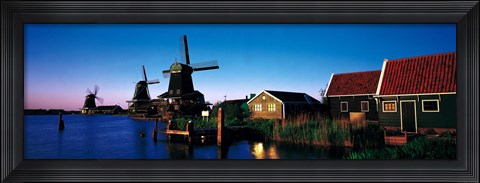 Framed Windmills Zaanstreek Netherlands Print