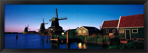 Framed Windmills Zaanstreek Netherlands Print