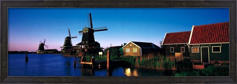 Framed Windmills Zaanstreek Netherlands Print